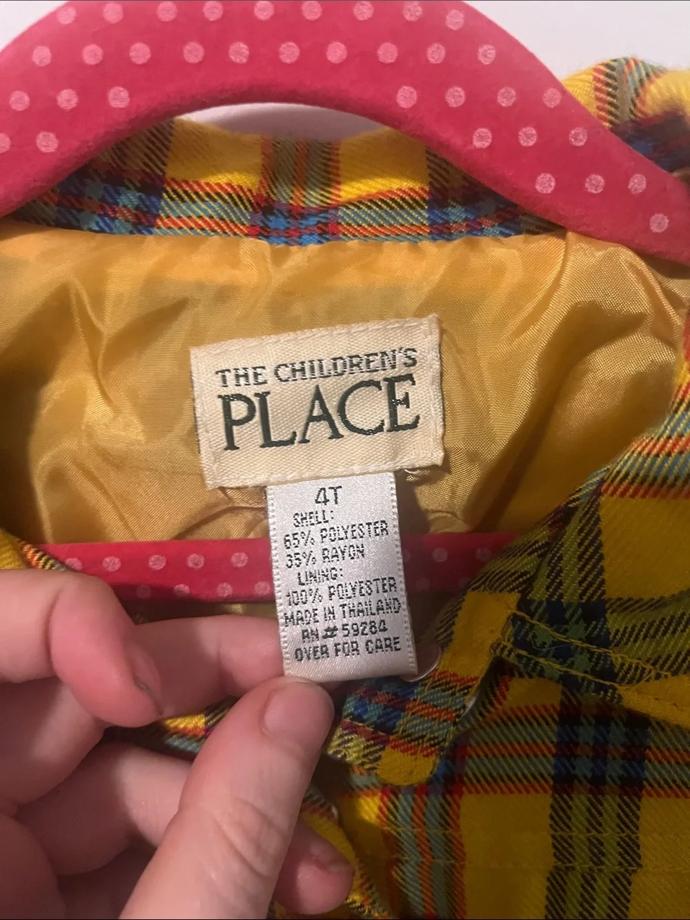The Children's Place Yellow Plaid Button-Front Kids' Jean Jacket